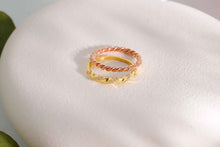 Load image into Gallery viewer, Twisted Rose Gold Diamond Ring Set - Sparkling Pave Design for Stunning Stacking