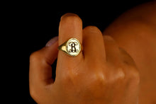 Load image into Gallery viewer, Monogrammed Signet Ring - Personalized Elegance for a Unique You