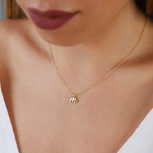 Load image into Gallery viewer, Tiny Initial Heart Necklace | Custom Dainty Pendant in Sterling Silver