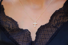 Load image into Gallery viewer, Radiant 14K Gold Diamond Cross Necklace - A Timeless Symbol of Faith and Elegance