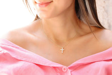 Load image into Gallery viewer, CZ Diamond Cross Necklace in 925 Sterling Silver