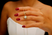 Load image into Gallery viewer, Opaline Glam Sun Necklace - Dazzling White Opal Radiance