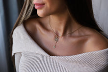 Load image into Gallery viewer, Spooktacular Charm: Halloween Spider Web Necklace with Dazzling Crystal Accents