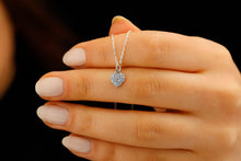 Load image into Gallery viewer, Heart Charm Necklace with Sparkling CZ Diamonds in 925 Sterling Silver