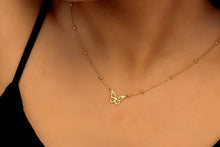 Load image into Gallery viewer, Symbol of Change Butterfly Necklace | Tiny Gold Pendant with Beaded Chain | Minimalist Gift for Her