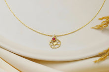 Load image into Gallery viewer, Custom Bloom Birthstone Necklace - Dainty 14K Gold Filled Personalized Flower Charm
