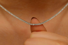 Load image into Gallery viewer, Diamond Tennis Choker Necklace in 925 Sterling Silver