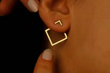 Load image into Gallery viewer, Square Ear Jacket Earrings in 925 Sterling Silver