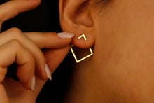 Load image into Gallery viewer, Square Ear Jacket Earrings in 925 Sterling Silver