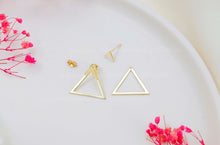 Load image into Gallery viewer, Gleam &amp; Glow Gold Triangle Ear Jackets - Dainty Handmade Earrings, Perfect Gift for Her