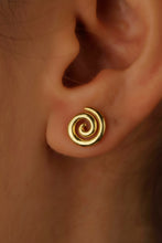 Load image into Gallery viewer, Swirl Earrings - Tiny 925 Sterling Silver Spiral Studs for Effortless Minimalist Style