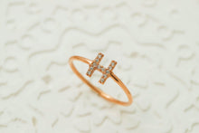 Load image into Gallery viewer, CZ Diamond Initial Ring | Personalized Sterling Silver Jewelry