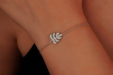 Load image into Gallery viewer, Monstera Magic Bracelet - Dainty Tropical Leaf with Sparkling CZ Stone