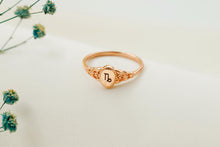Load image into Gallery viewer, Celestial Charm Zodiac Ring - Engraved 925 Sterling Silver Horoscope Jewelry