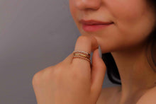 Load image into Gallery viewer, Pinky Elegance: Stackable Diamond Twist 3 Ring Set – Gold &amp; Rose Gold Designs