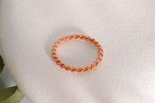 Load image into Gallery viewer, Twisted Rose Gold Diamond Ring Set - Sparkling Pave Design for Stunning Stacking