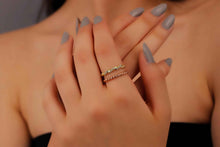 Load image into Gallery viewer, Twisted Rose Gold Diamond Ring Set - Sparkling Pave Design for Stunning Stacking