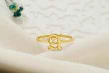 Load image into Gallery viewer, Gothic Initial Ring - Custom Old English Letter Jewelry for Unique Self-Expression