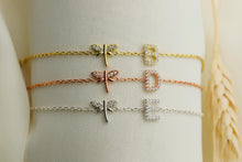 Load image into Gallery viewer, Dragonfly Designs with Initial Bracelet