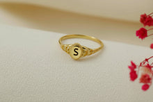 Load image into Gallery viewer, Vintage Design Custom Initial Pinky Ring in 925 Sterling Silver