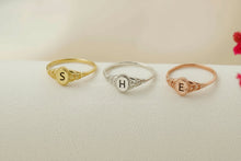Load image into Gallery viewer, Vintage Design Custom Initial Pinky Ring in 925 Sterling Silver