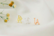 Load image into Gallery viewer, Silver and Co. Intertwined Initial Stud Earrings - Personalized Monogram Jewelry for a Unique Touch