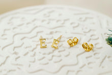 Load image into Gallery viewer, Personalized Silver and Gold Initial Stud Earrings