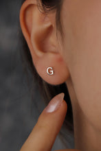 Load image into Gallery viewer, Personalized Silver and Gold Initial Stud Earrings