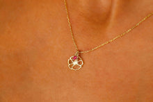 Load image into Gallery viewer, Custom Bloom Birthstone Necklace - Dainty 14K Gold Filled Personalized Flower Charm