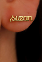 Load image into Gallery viewer, Custom Name Stud Earrings in 925 Sterling Silver