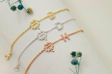 Load image into Gallery viewer, CZ Initial Bracelet with Clover Charm in 925 Sterling Silver