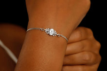 Load image into Gallery viewer, Personalized Vintage Letter Bracelet | 925 Sterling Silver | Birth Flower &amp; Monogram Gift