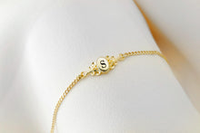 Load image into Gallery viewer, Personalized Vintage Letter Bracelet | 925 Sterling Silver | Birth Flower &amp; Monogram Gift