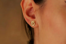Load image into Gallery viewer, Swirl Earrings - Tiny 925 Sterling Silver Spiral Studs for Effortless Minimalist Style