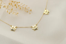 Load image into Gallery viewer, Personalized 14K Gold Filled Paw Name Necklace - Customizable Animal Pendant for Pet Lovers