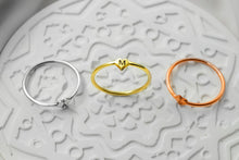 Load image into Gallery viewer, Tiny Heart Initial Ring | 10K Solid Gold &amp; Sterling Silver | Custom Personalized Jewelry