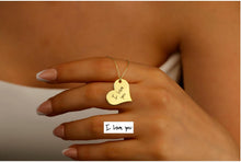 Load image into Gallery viewer, Personalized  Heartfelt Handwriting Engraved Pendant Necklace in 925 Sterling Silver