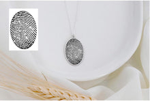 Load image into Gallery viewer, Actual Fingerprint and  Handwriting Necklace - Sterling Silver Memorial Jewelry