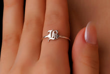 Load image into Gallery viewer, Gothic Initial Ring - Custom Old English Letter Jewelry for Unique Self-Expression