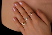 Load image into Gallery viewer, Gothic Initial Ring - Custom Old English Letter Jewelry for Unique Self-Expression