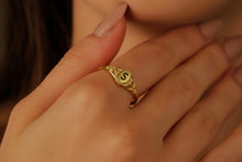 Load image into Gallery viewer, Vintage Design Custom Initial Pinky Ring in 925 Sterling Silver