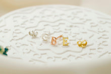 Load image into Gallery viewer, Personalized Silver and Gold Initial Stud Earrings