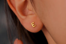 Load image into Gallery viewer, Personalized Silver and Gold Initial Stud Earrings