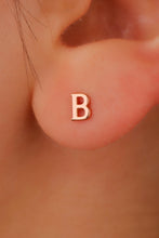 Load image into Gallery viewer, Personalized Silver and Gold Initial Stud Earrings