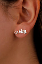 Load image into Gallery viewer, Custom Name Stud Earrings in 925 Sterling Silver