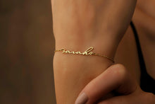 Load image into Gallery viewer, Custom Tiny Name Bracelet - Personalized Gold Handwritten Jewelry