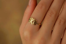 Load image into Gallery viewer, Customizable Monogram Letter Ring  in 925 Sterling Silver