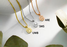 Load image into Gallery viewer, Elegant Essence Monogram Necklace with Box Chain | Dainty Sterling Silver Initials | Personalized Gold Letter Jewelry