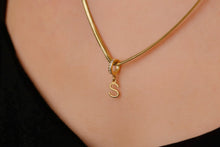 Load image into Gallery viewer, Elysian Jewelry Italian Snake Chain Initial Necklace - Dainty A-Z Letter Pendant