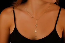 Load image into Gallery viewer, Personalized Lariat Name Necklace - Custom Bubble Initials for Unique Gifts